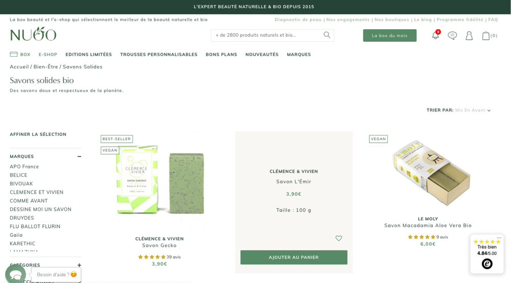 exemple d’un site internet écologique avec la couleur vert