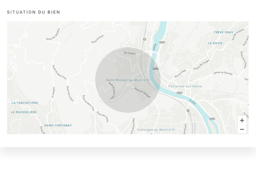 Géolocalisation d'un bien immobilier dans un rayon donné