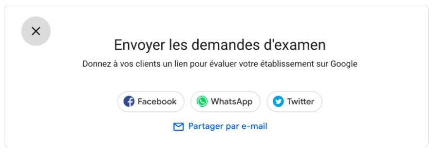 Partage Avis Google - Sélection