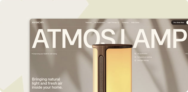 Site web avec une esthétique Maximalisme minimaliste