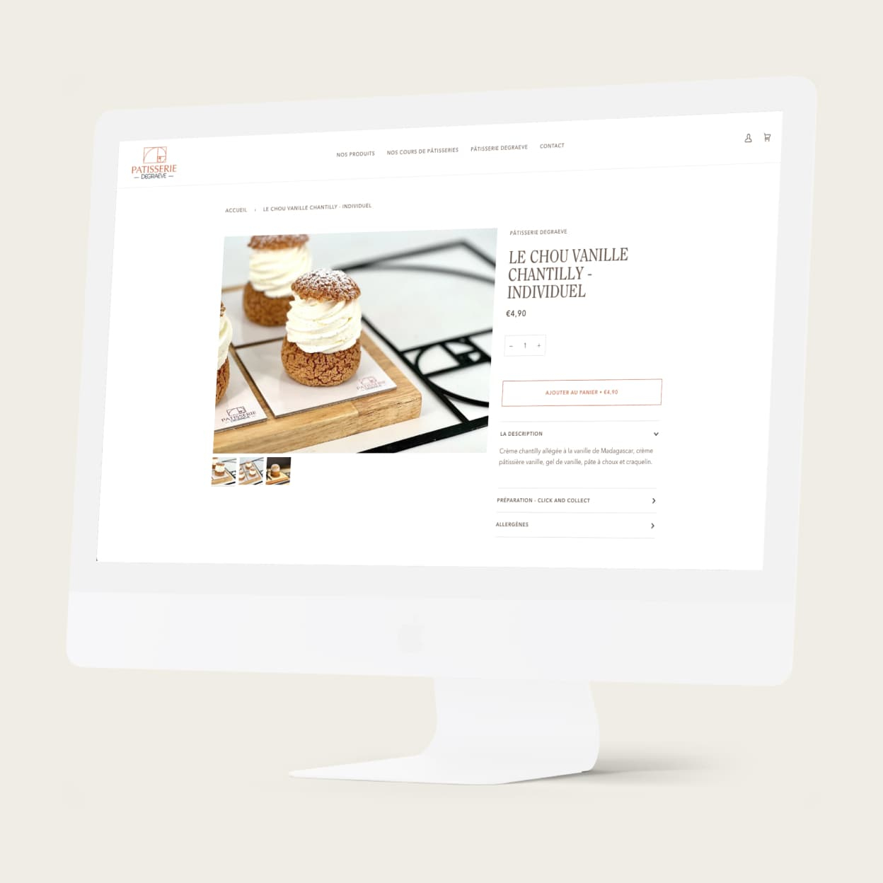 Site web de la Pâtisserie DEGRAEVE