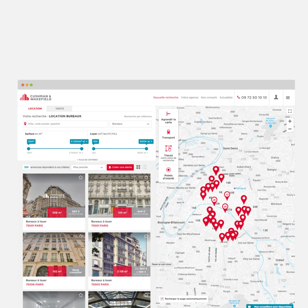 Image du site web de Cushman & Wakefield