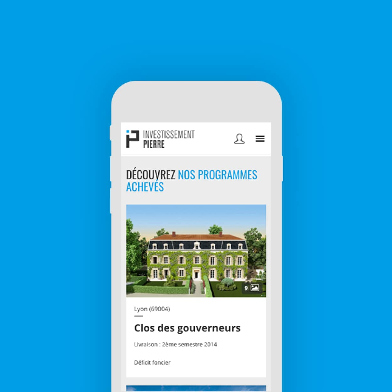 Site responsive de Investissement Pierre