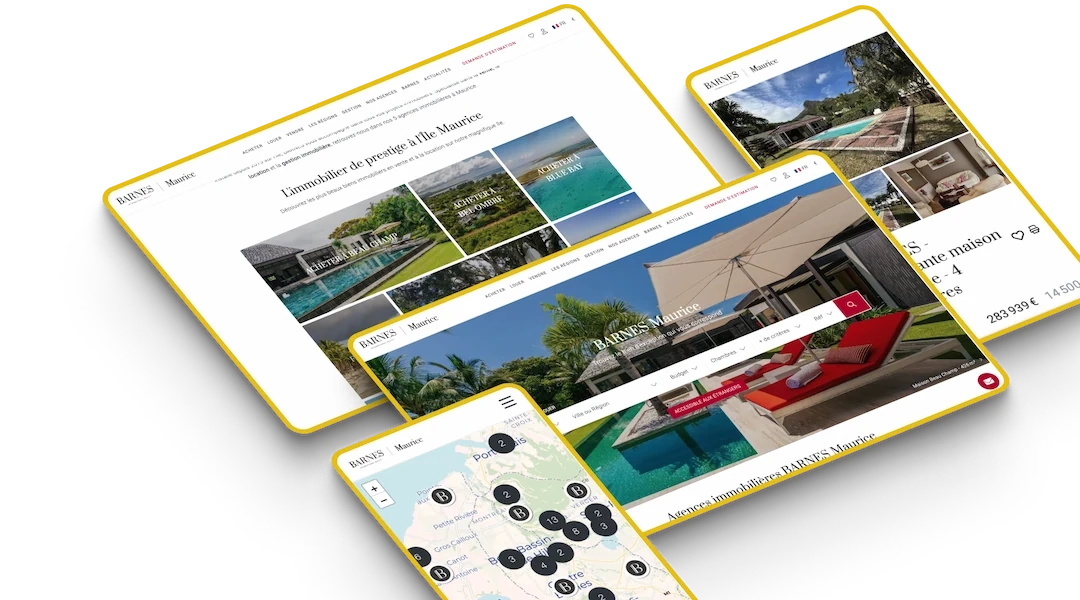Écrans du site BARNES Ile Maurice par Studio HB Écrans du site BARNES Ile Maurice par Studio HB